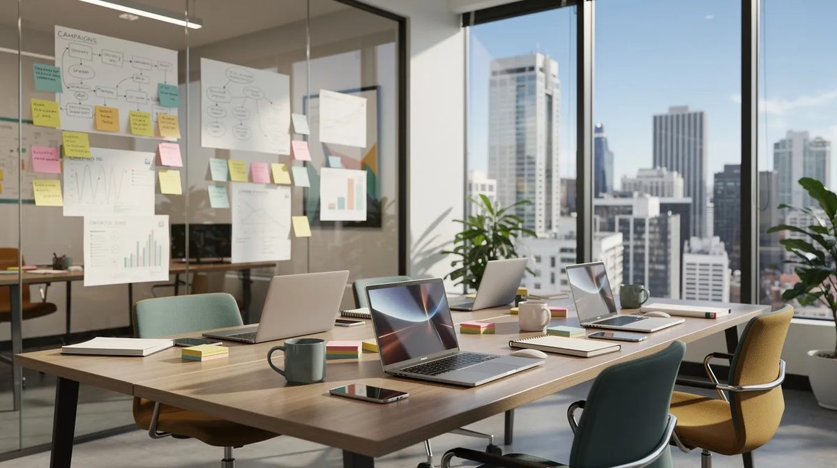 The Atlas Marketing agency workspace, where the Global Information Network's Success Algorithm reshaped the business